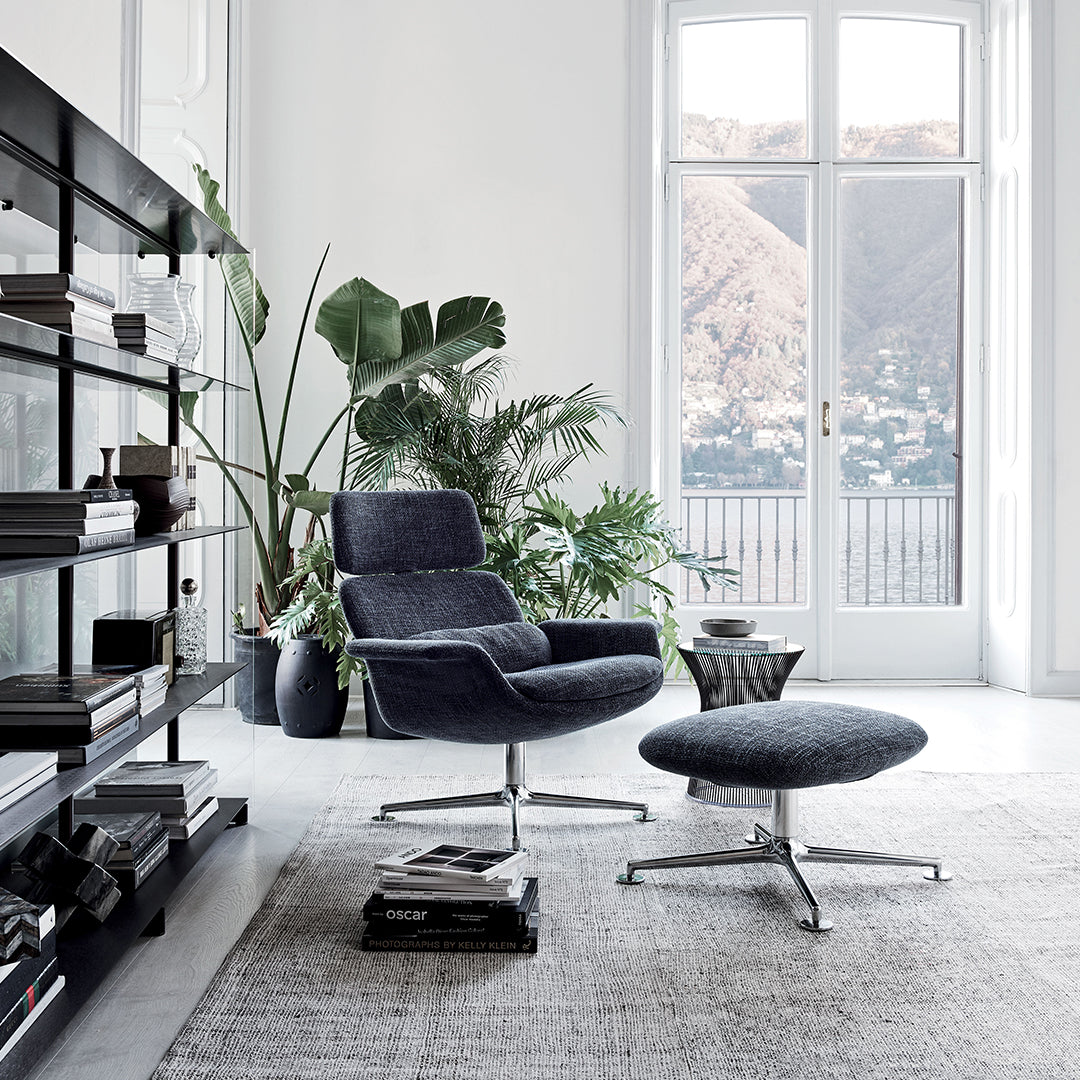 KN02 SWIVEL AND RECLINING HIGH BACK CHAIR & KN03 OTTOMAN