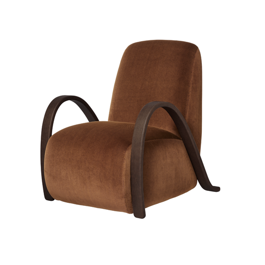 BUUR LOUNGE CHAIR - DEVORE VELVET RUST