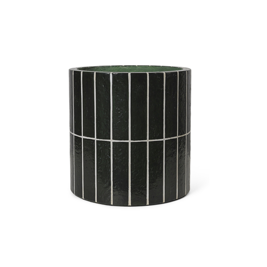 PILLAR PLANT POT - DARK GREEN