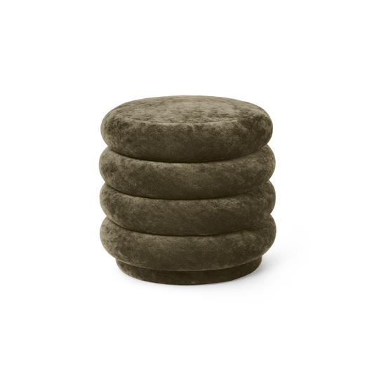 ROUND POUF - FADED VELVET