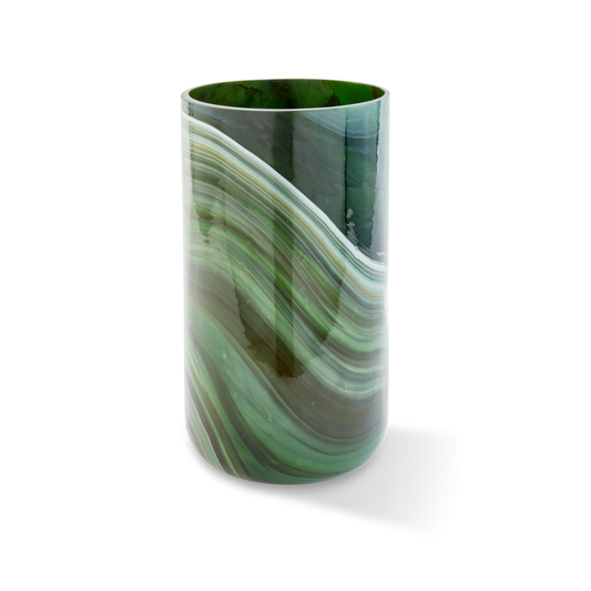MARBLED GLASS VASE L