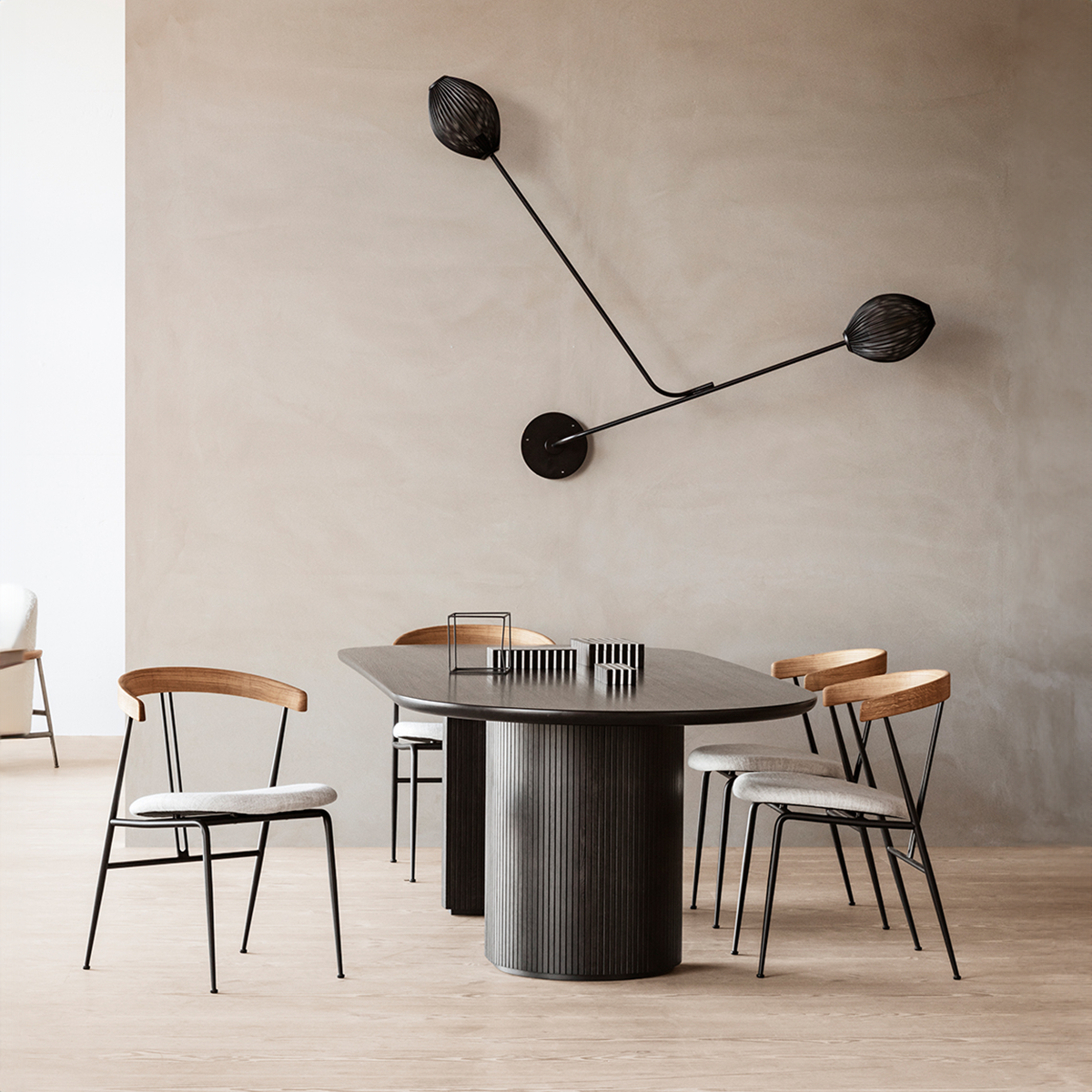 VIOLIN DINING CHAIR - SEAT UPHOLESTERED