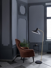 Eva chair - velluto di cotone 641  g10 floor lamp - matt black ts table 40 - granite black